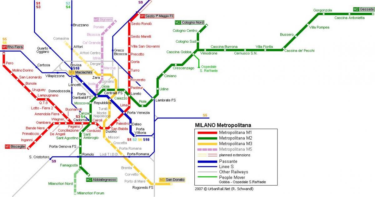 milan metro zemljevid 2016