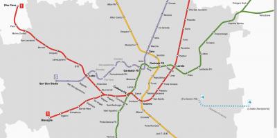 Zemljevid atm milano tramvaj