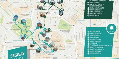 Milan peš ogled zemljevida