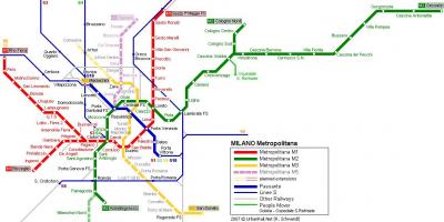 Milan metro zemljevid 2016