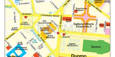 Zemljevid milan nakupovalna ulica
