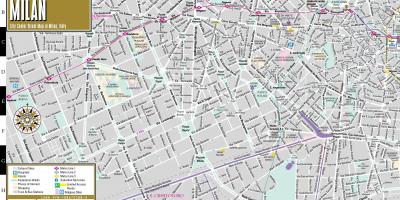 Ulica zemljevid milan city centre