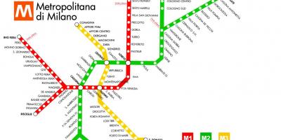 Zemljevid podzemne železnice milano