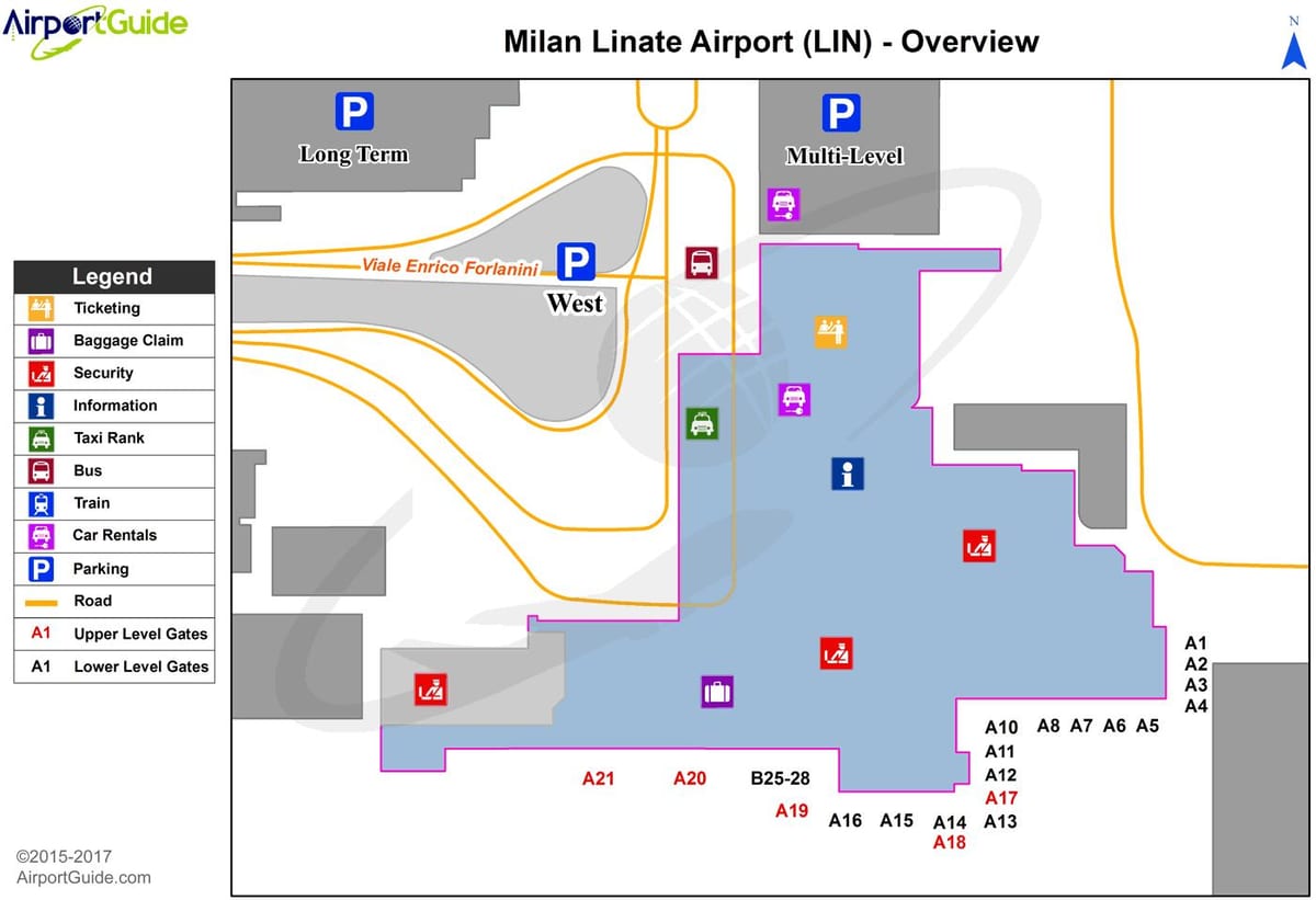 milano linate zemljevid