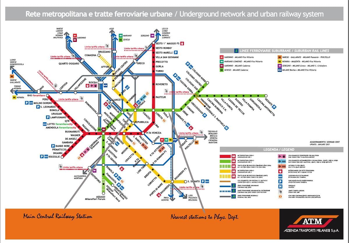 zemljevid milano centrale železniške postaje