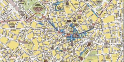 Milan mesto zemljevid z znamenitostmi