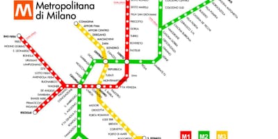 Zemljevid podzemne železnice milano