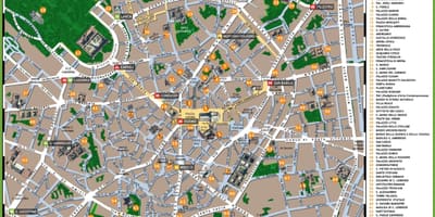 Zemljevid milano italija turističnih znamenitosti.